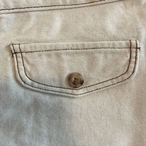 Anthropologie Current Air Ivory Tan Patch Pocket Belted Shorts Belted Sz 6 - Picture 4 of 10